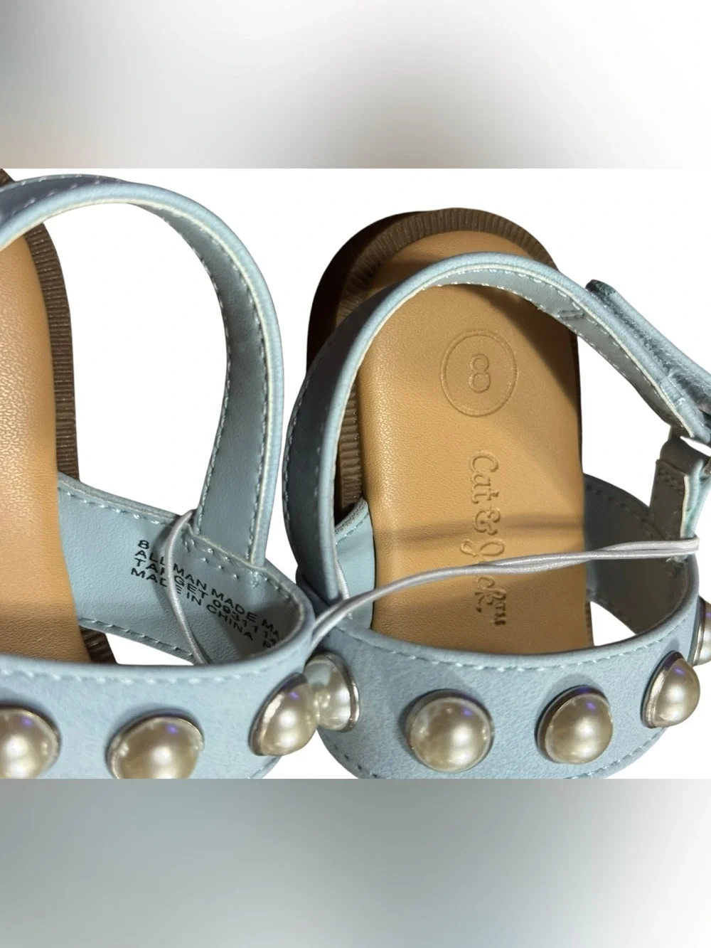 Cat & Jack Toddler Selene Pearl Sandals Sz 8 NWT
